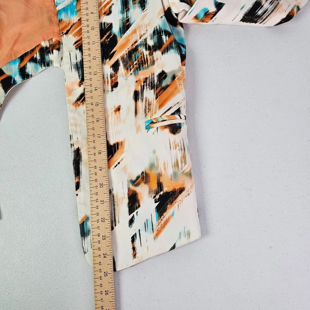 Akira Chicago Women's M Multicolor Black Label Long Sleeve Lined Colorful Blazer - Picture 6 of 11